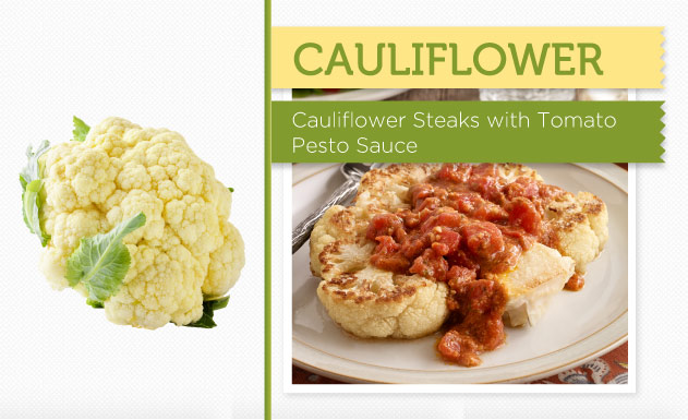 Cauliflower Steaks with Tomato Pesto Sauce Recipe