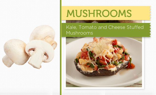Kale, Tomato, and Cheese-Stuffed Mushrooms Recipe